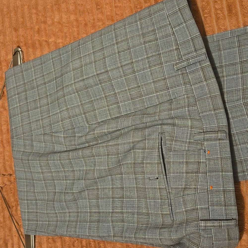 Tallia Men's Slim - Fit Plaid Wool Suit Separate Pant Gray 38 X 32